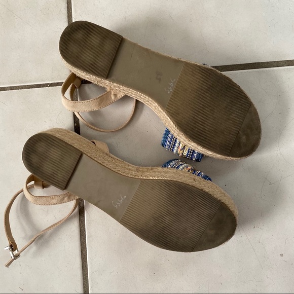 Boho beaded platform sandals with strap size 8.5 - Picture 7 of 10